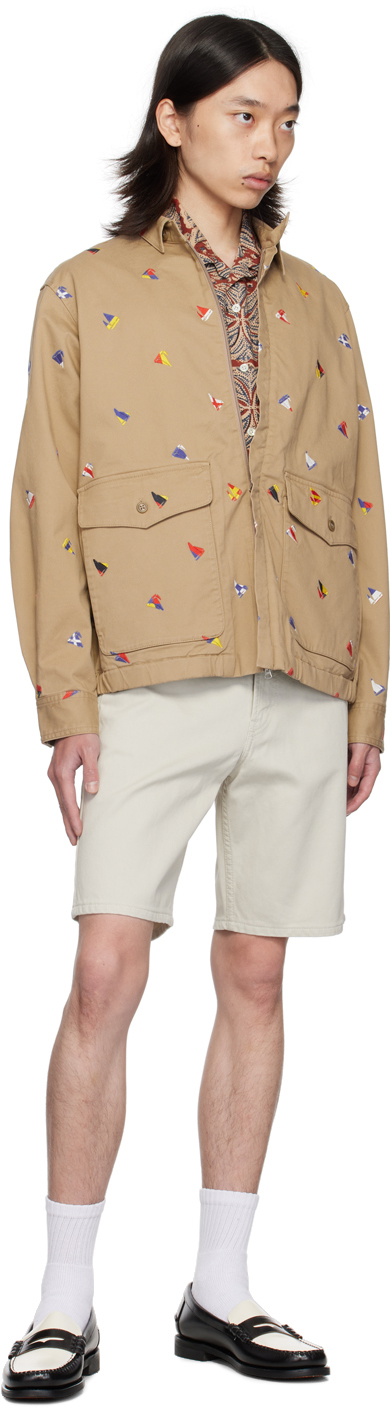BEAMS PLUS Off-White Relaxed-Fit Shorts
