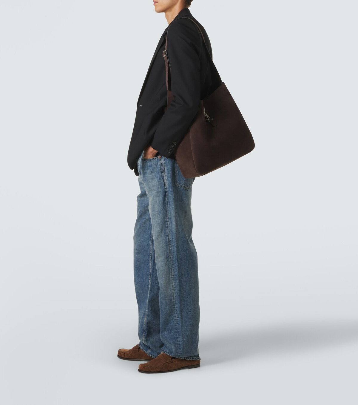 Saint Laurent Le 5 à 7 Maxi suede shoulder bag