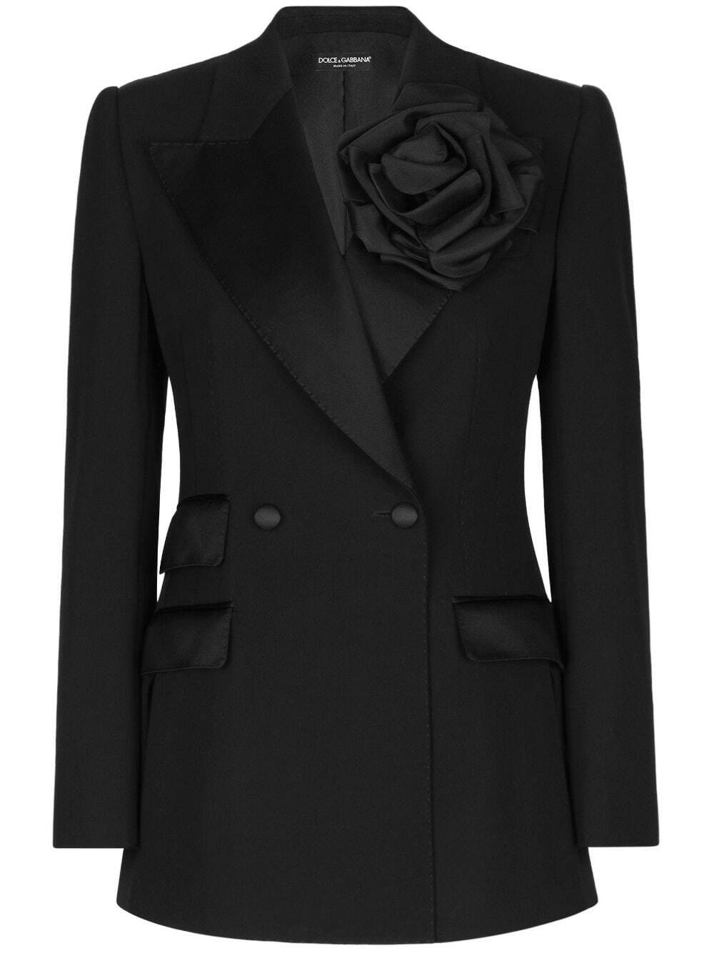 Dolce & Gabbana Black Wool Slim Fit Coat Jacket Blazer