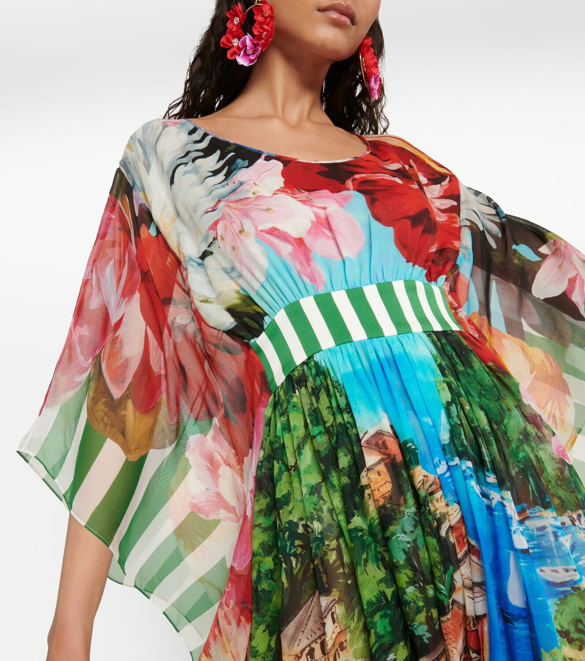Dolce&Gabbana Portofino printed silk chiffon gown