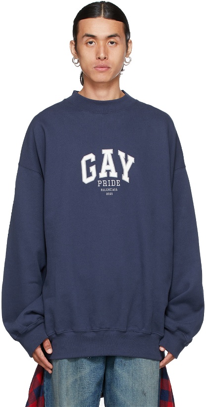 Photo: Balenciaga Navy 'Pride' Sweatshirt