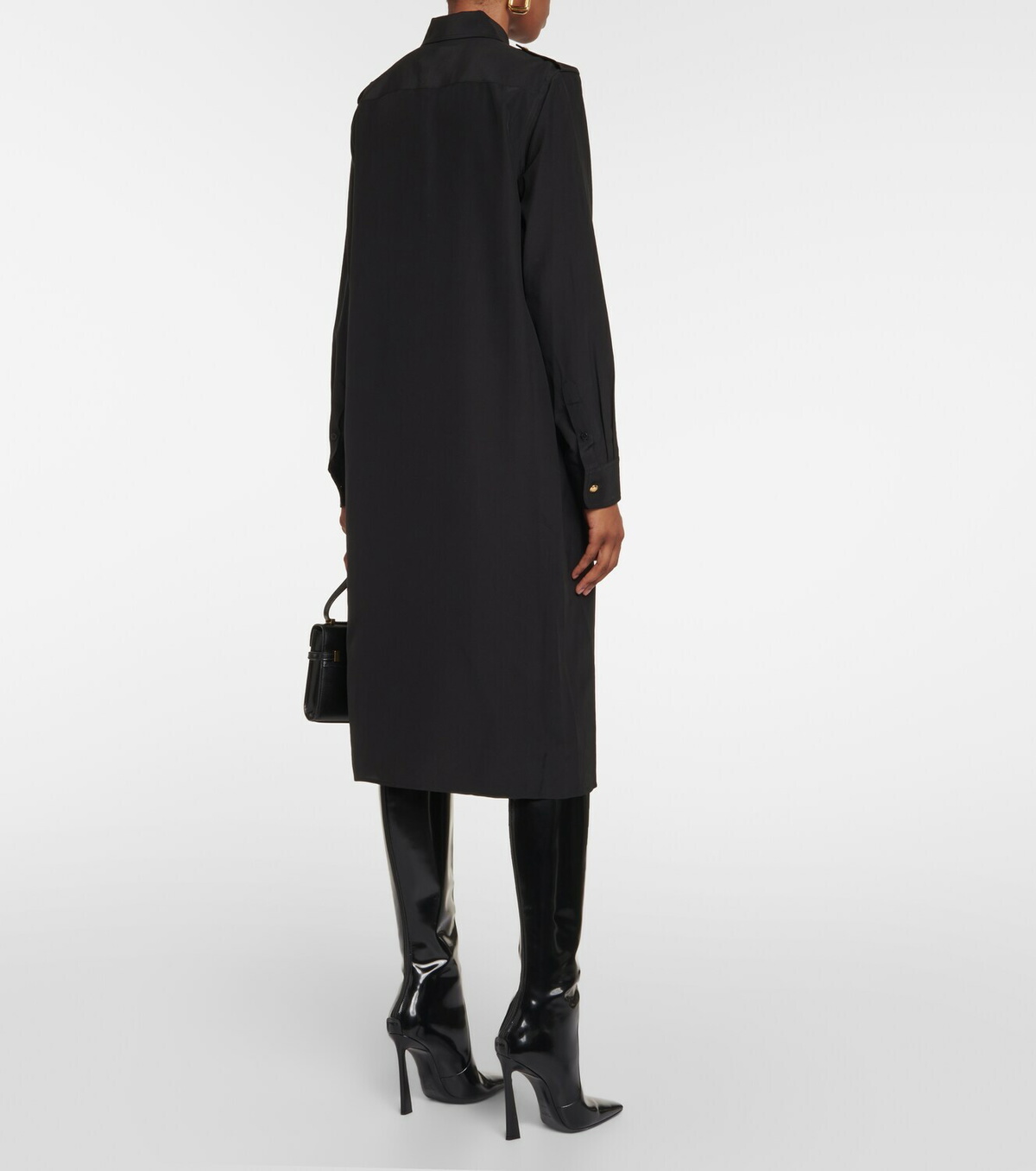 Nili Lotan Adelaide silk midi shirt dress