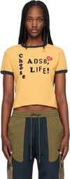 Andersson Bell Yellow 'Adsb' Flocking Baby Ringer T-shirt