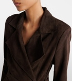 Nour Hammour Winona belted suede wrap coat