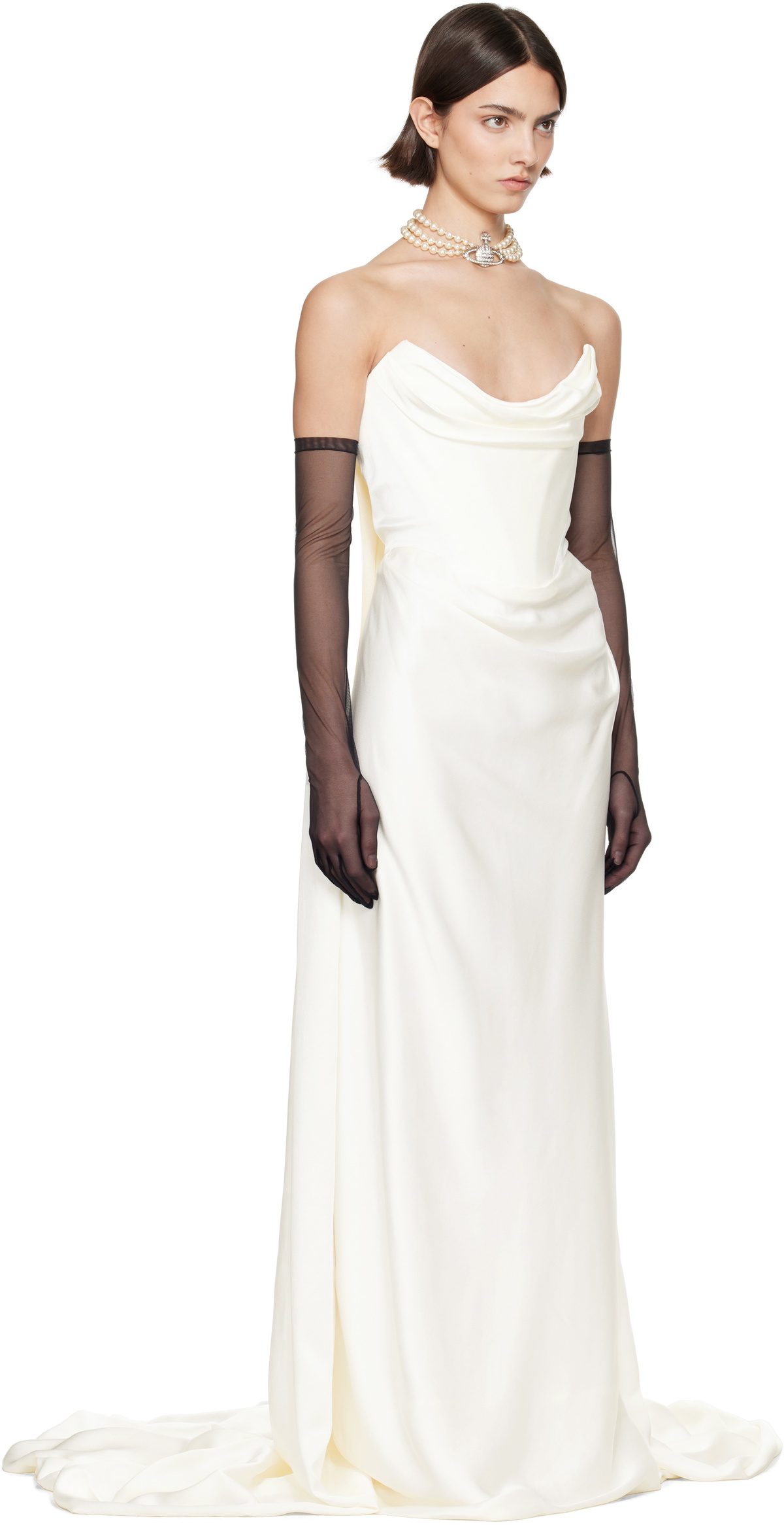 Vivienne Westwood SSENSE Bridal Capsule Galaxy Cape Maxi Dress