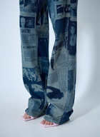 Jean Paul Gaultier Newspaper Print Jeans