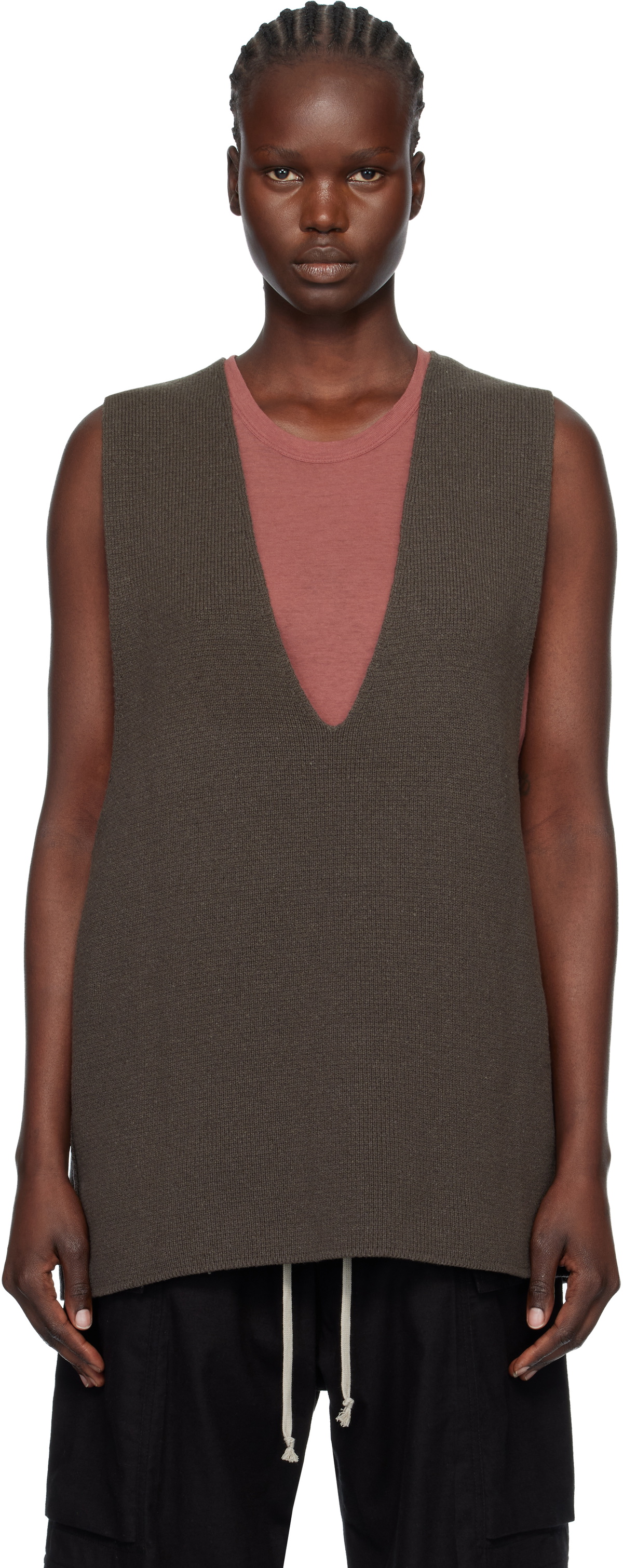 Rick Owens Gray Concordians V Tank Top
