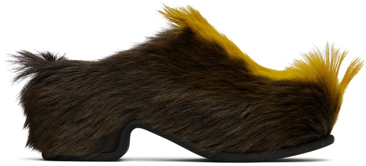 Photo: Dries Van Noten Brown & Yellow Platform Clogs