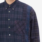 Needles Men's 7 Cuts Over Dyed Flannel Shirt in Purple