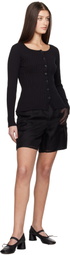 Silk Laundry Black Ribbed Kia Cardigan