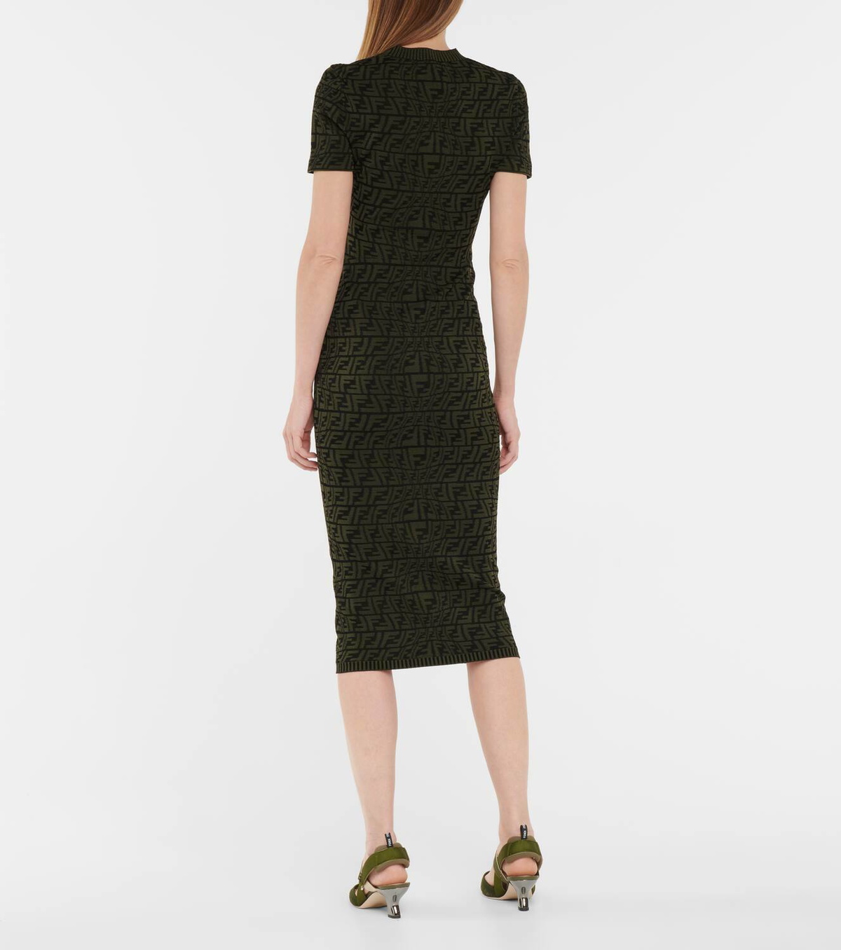 Fendi FF jacquard midi dress