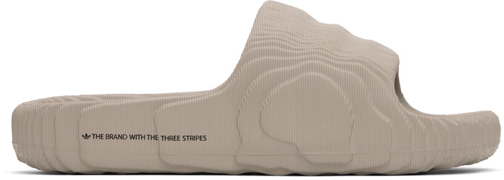 Photo: adidas Originals Gray Adilette 22 Pool Slides