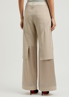 High Confidential Wide-leg Panelled Trousers Cream