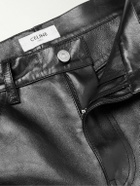 CELINE - Panelled Full-Grain Leather Trousers - Black