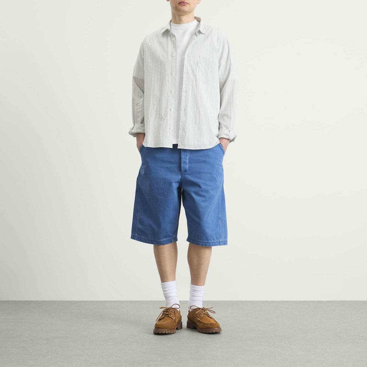 YMC Men's 90'S Denim Twisted Shorts in Indigo