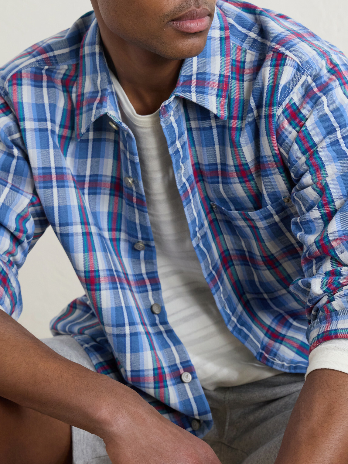 Aimé Leon Dore - Checked Cotton-Twill Shirt - Blue