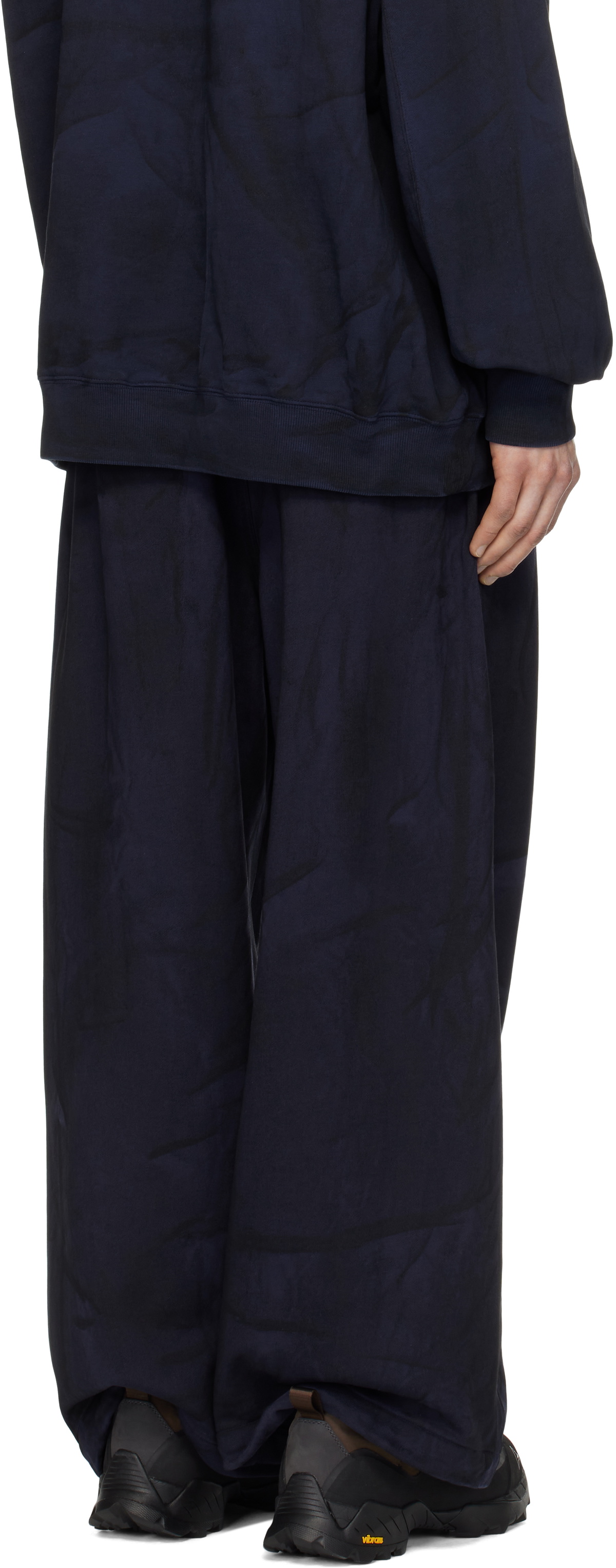 Juun.J Navy Painted Jersey Trousers