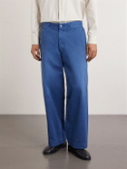 A.PRESSE - Straight-Leg Cotton-Twill Trousers - Blue