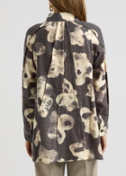 Lovebirds Midnight Bloom Pintuck Wool Shirt Black