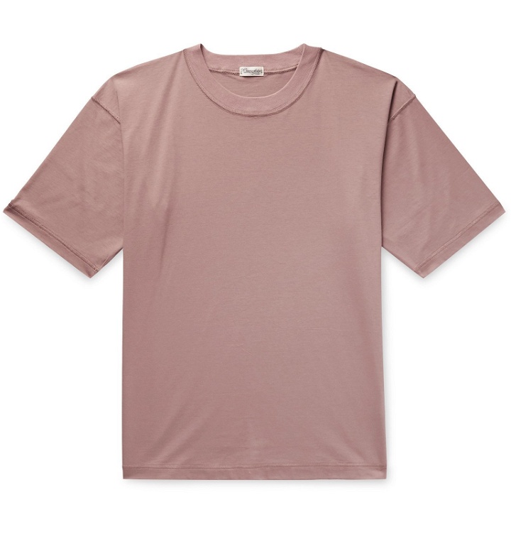 Photo: Camoshita - Cotton and Silk-Blend Jersey T-Shirt - Pink