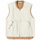 Manresa Men's Bittner Bomber Jacket Vest in Off White/Caramel