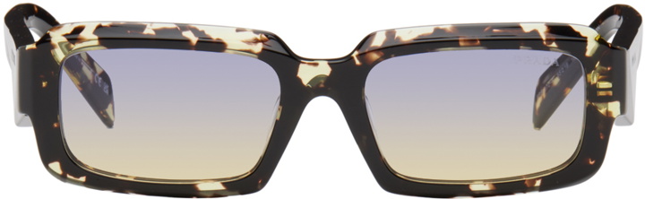 Photo: Prada Eyewear Tortoiseshell Rectangular Sunglasses
