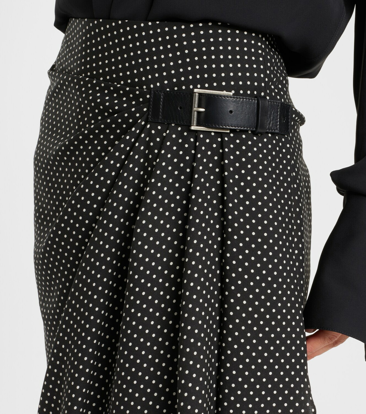 Tom Ford Polka-dot silk midi skirt