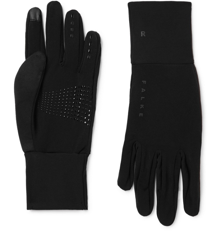 Photo: FALKE Ergonomic Sport System - Brushed Stretch-Jersey Gloves - Black