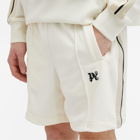 Palm Angels Men's Monogram Track Shorts in Off White
