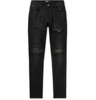 AMIRI - MX1 Skinny-Fit Panelled Distressed Stretch-Denim Jeans - Black