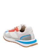 Philippe Model Olympique Sneakers In Leather And Fabric Color White, Grey And Orange