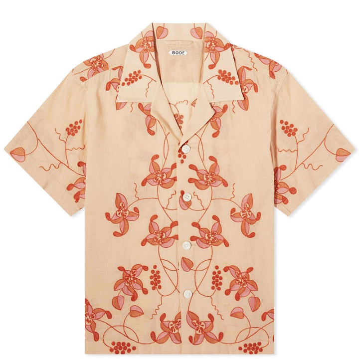 Photo: Bode Men's Bougainvillea Vacation Shirt in Pink