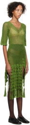 Bode Green Flint Midi Dress