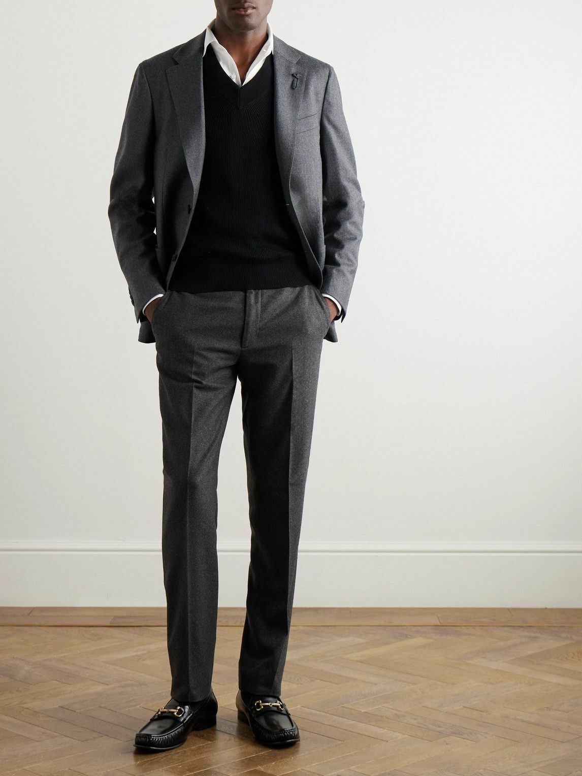 Ralph Lauren Purple label グレーウールスラックス Ralph Lauren Purple label - Gregory Straight-Leg Wool-Flannel