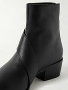 McQueen - Buckled Leather Boots - Black
