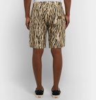 Neighborhood - Zebra-Print Faux Fur Shorts - Brown