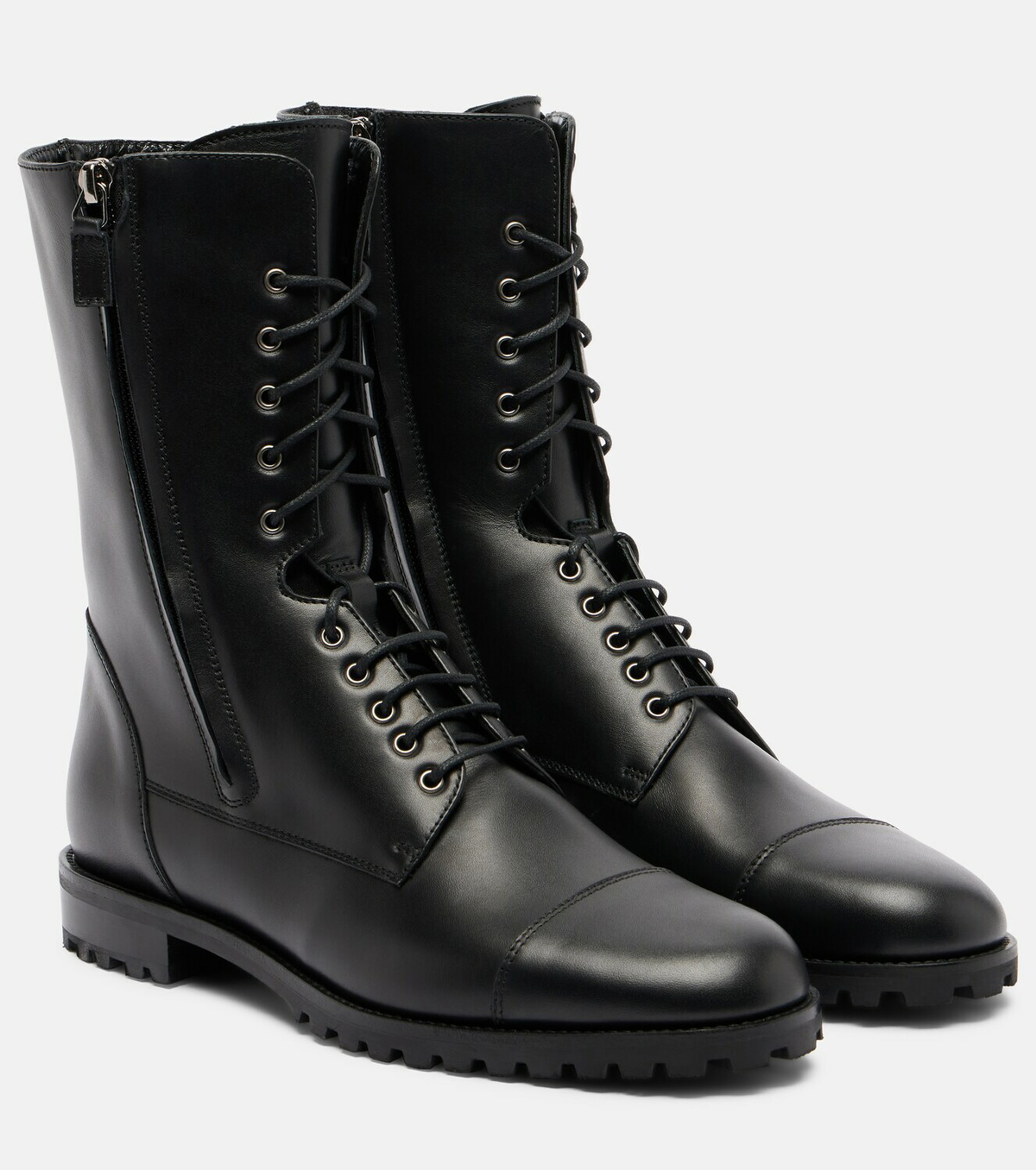 Manolo Blahnik Lugata leather combat boots