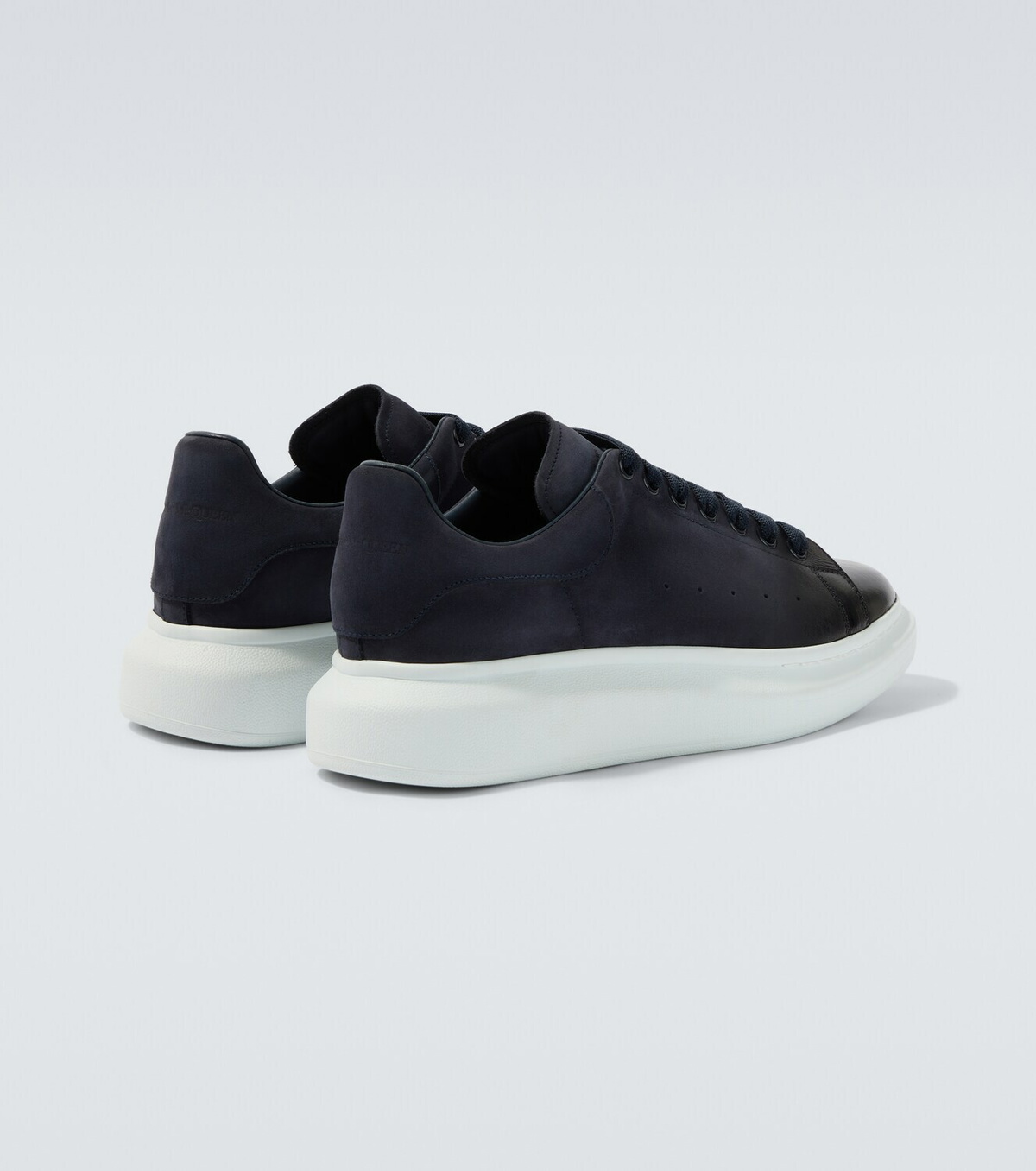 McQueen Oversized suede-trimmed leather sneakers