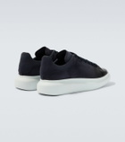 McQueen Oversized suede-trimmed leather sneakers