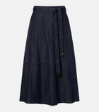 'S Max Mara Belted denim midi skirt