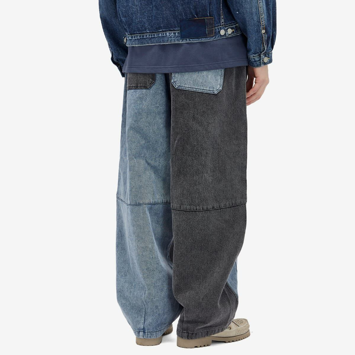 Anglan Men's Denim Mix Fatigue Balloon Pants in Blue/Grey Anglan Anglan Men's Denim Mix Fatigue Balloon Pants in Blue/Grey Anglan