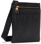 Versace Jeans Couture Black Rubberized Logo Bag