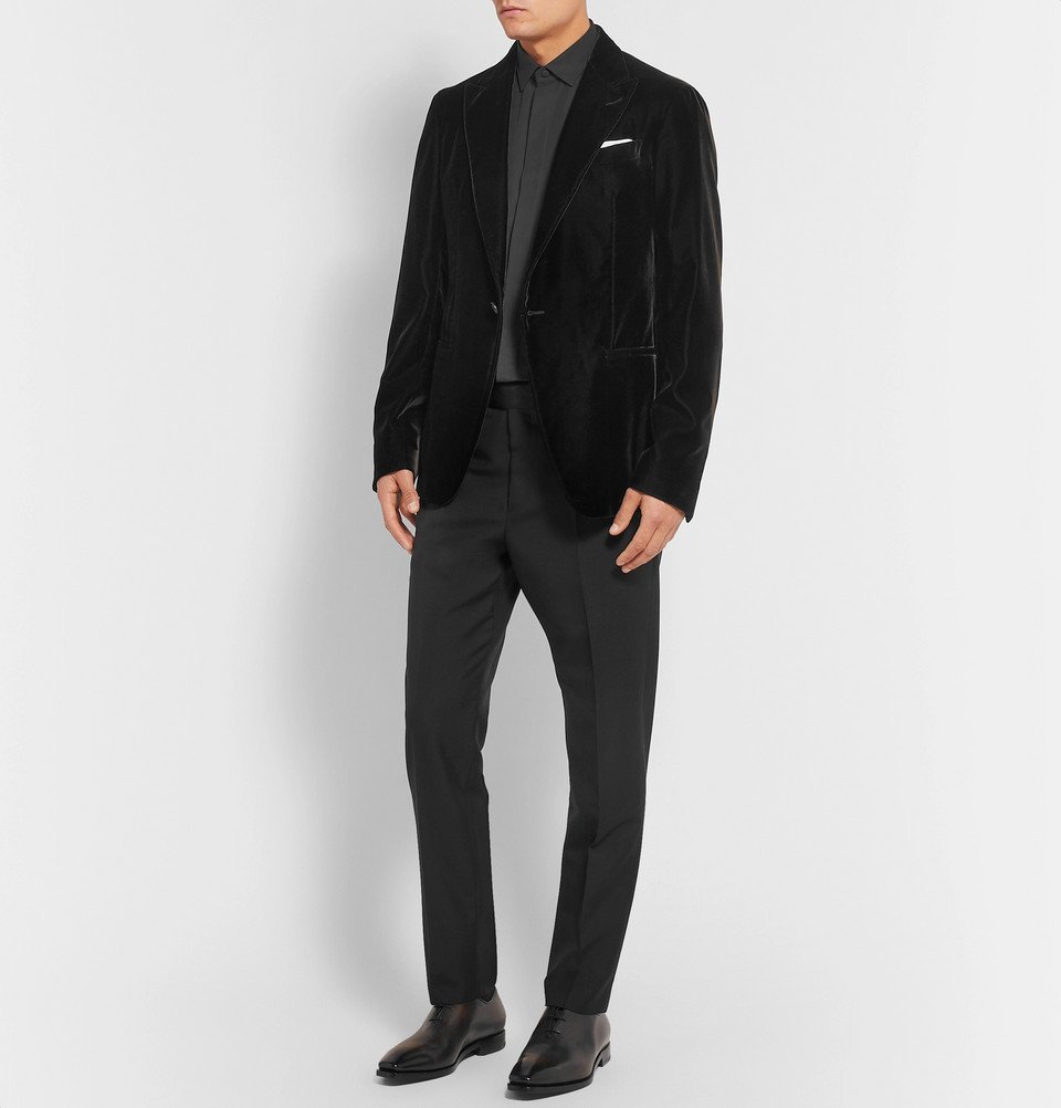 Black Skinny Fit Tuxedo Trousers by Dobell | Dobell