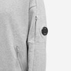 C.P. Company Men's Diagonal Raised Fleece Zipped Sweatshirt in Grey Melange
