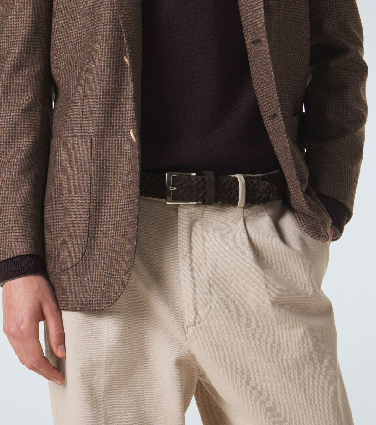 Kiton Woven suede belt