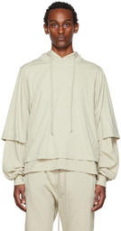 Rick Owens Drkshdw Beige Organic Cotton Hustler Hoodie