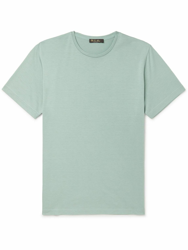 Photo: Loro Piana - Slim-Fit Silk and Cotton-Blend Jersey T-Shirt - Green