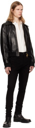 AMIRI Black Zip Leather Jacket