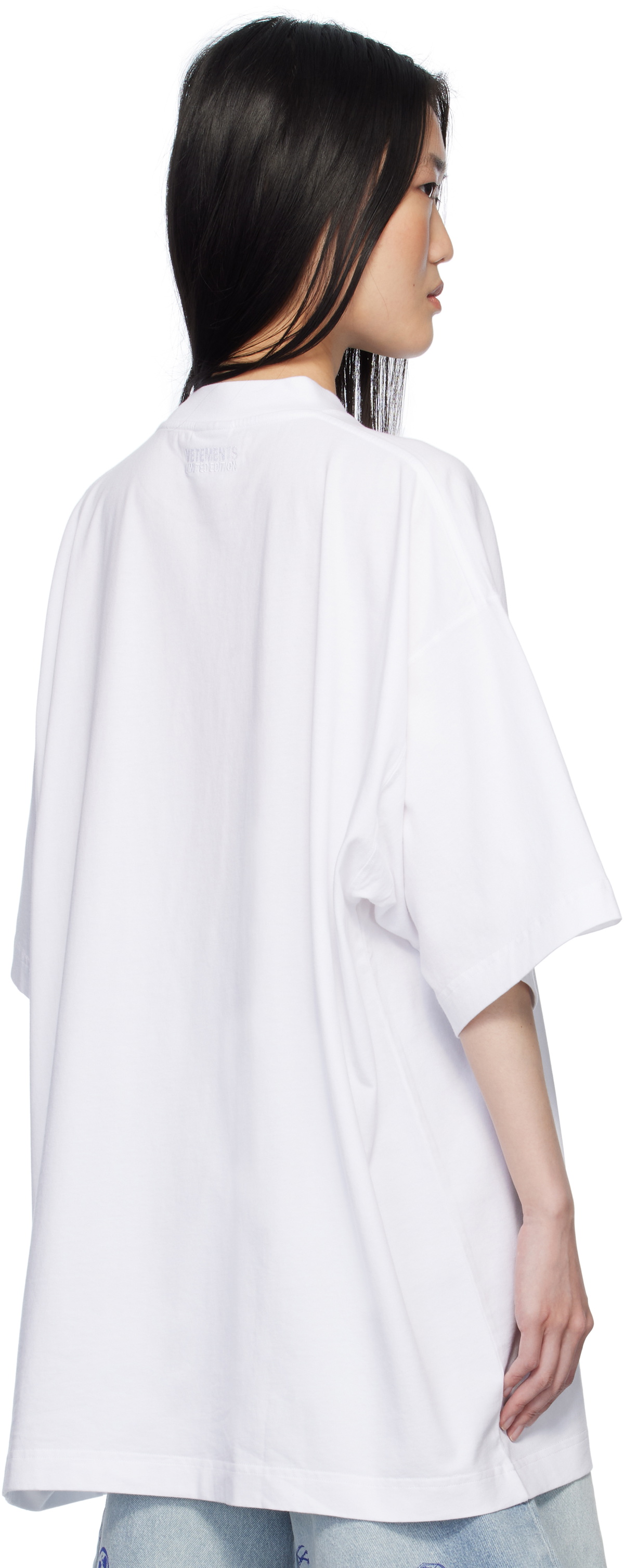 VETEMENTS White 'Single' Oversized T-shirt Vetements