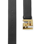 Fendi - 4cm Full-Grain Leather Belt - Black